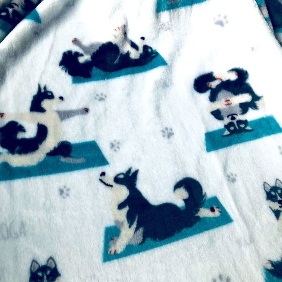 Yoga Dogs Plush Pet Throw Blanket